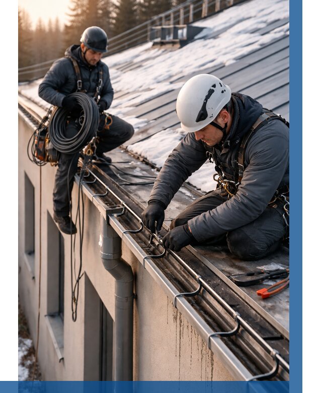 Монтаж греющего кабеля на кровле в Тулуне от 486 р. | ВЫСОТНИК-Тлн