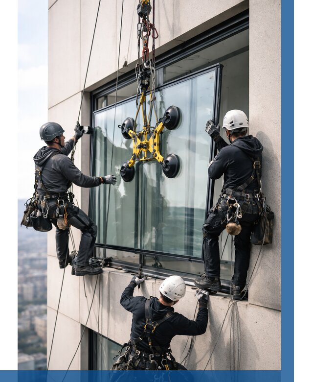 Монтаж стеклопакетов на высоте в Тулуне от 3453 р. | ВЫСОТНИК-Тлн