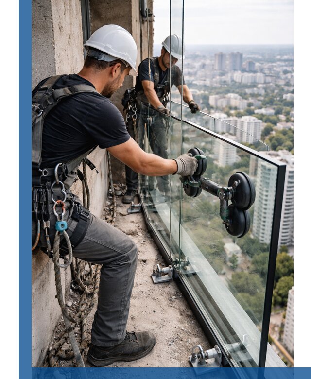Монтаж стеклянных ограждений под ключ с гарантией в Тулуне