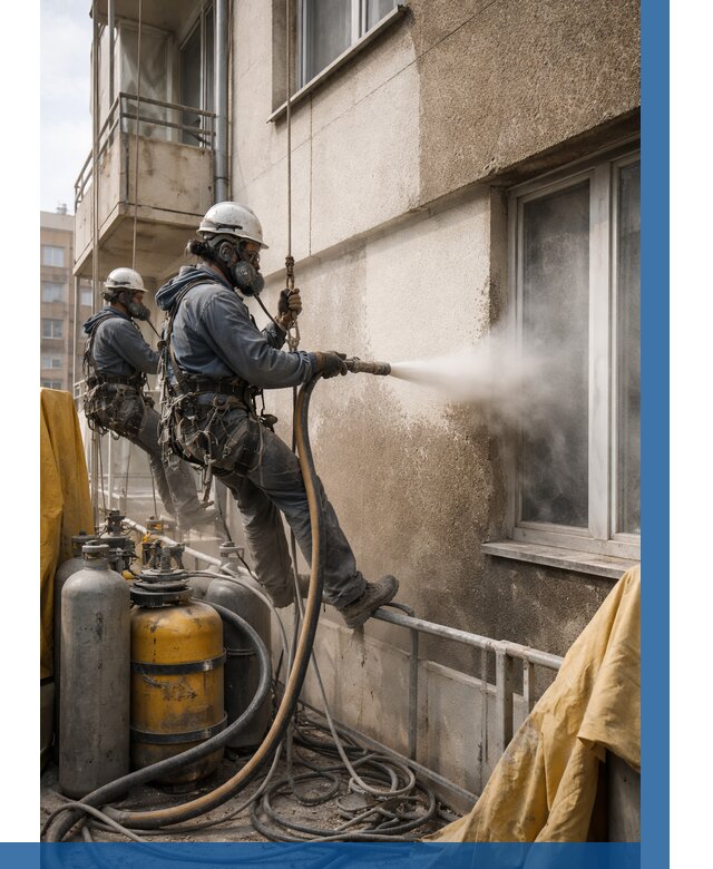 Пескоструйная очистка фасада в Тулуне от 701 р. | ВЫСОТНИК-Тлн