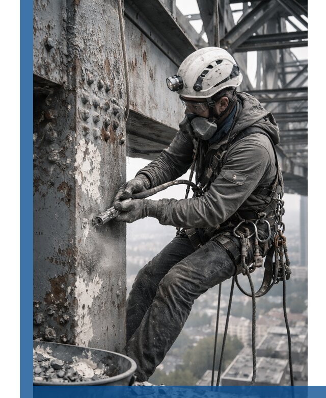 Удаление старой краски с металлических конструкций в Тулуне