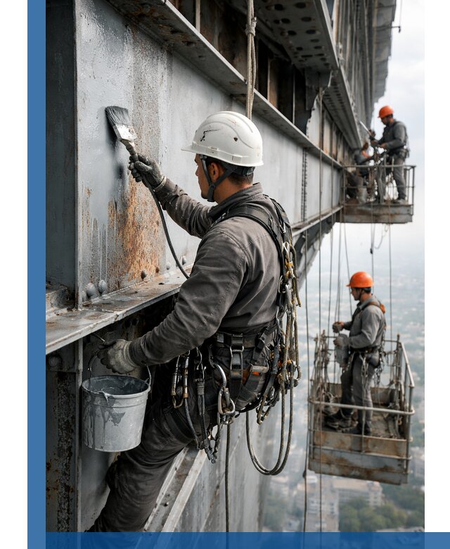 Покраска металлоконструкций на высоте в Тулуне профессионально