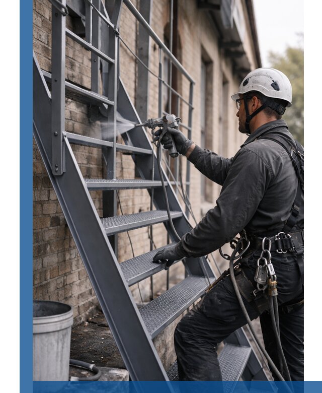 Покраска и антикоррозионная защита пожарных лестниц в Тулуне