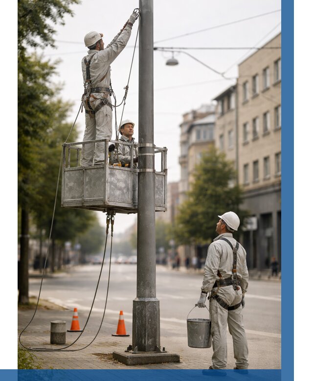 Покраска опор освещения в Тулуне от 5395 р. | ВЫСОТНИК-Тлн