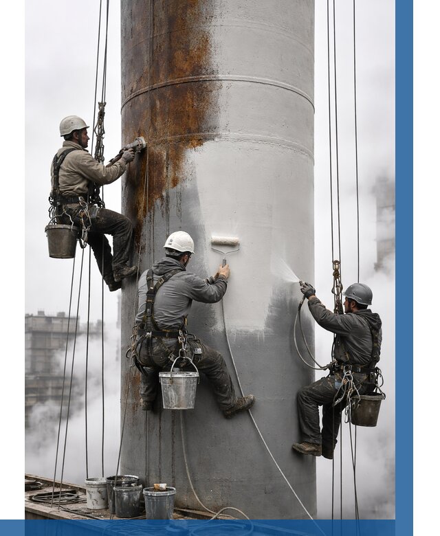 Покраска дымовых труб в Тулуне от 9172 р. | ВЫСОТНИК-Тлн