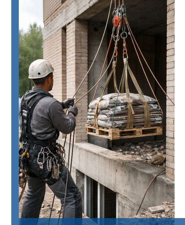 Подъем материалов на этаж веревками в Тулуне оперативно