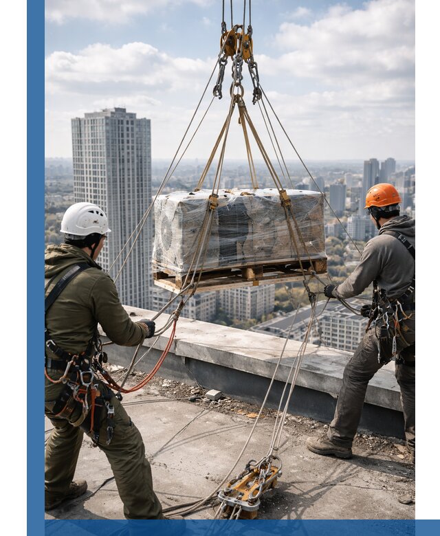 Подъем и монтаж крупногабаритных грузов на крышу в Тулуне