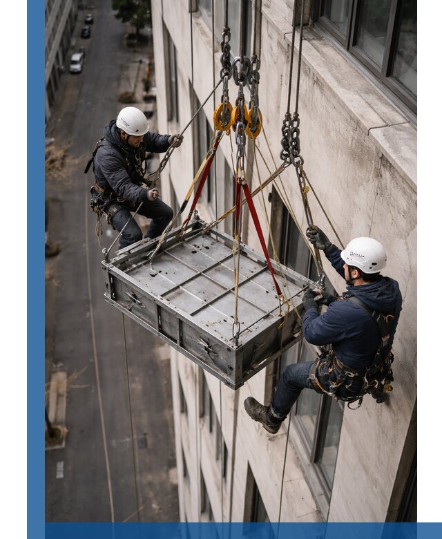 Спуск и подъем грузов по фасаду в Тулуне для зданий