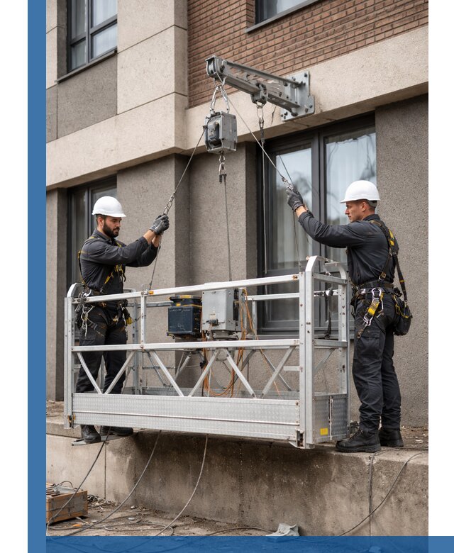 Монтаж и подъем фасадной люльки в Тулуне с гарантией безопасности