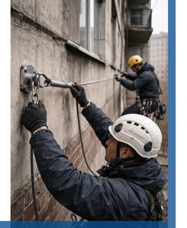 Монтаж анкерных линий в Тулуне от 3237 р. | ВЫСОТНИК-Тлн