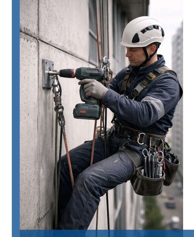 Установка анкерных точек для высотных работ в Тулуне